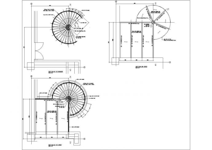 圆形楼梯钢结构详细cad设计施工图纸_图1