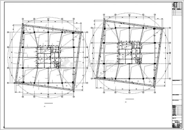 二十九框架核心筒结构写字楼结构施工图（137.6米）-图二
