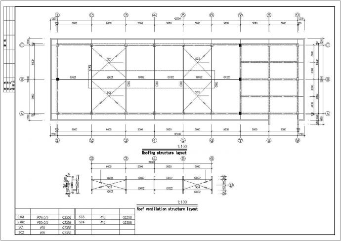 某框排架单层厂房结构设计图（条形基础）_图1