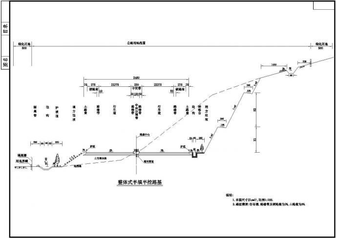 一般通用路基标准横断面CAD设计图纸_图1