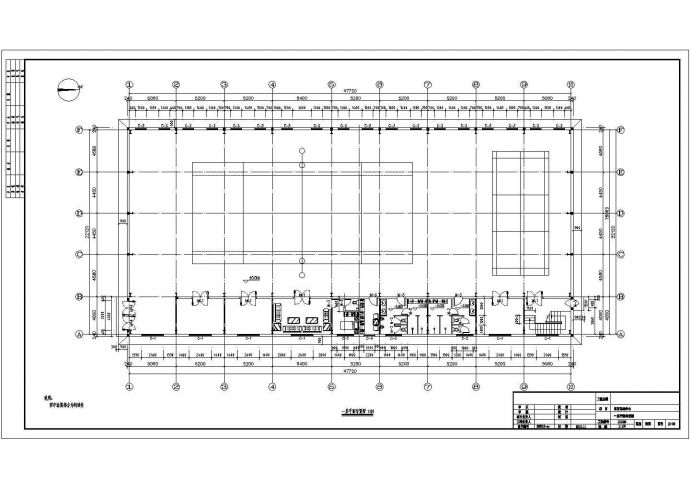 【陕西】某两层学校体育中心结构设计施工图（8度抗震）_图1