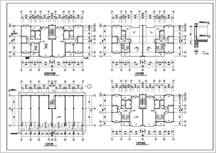 某地多层住宅楼建筑设计施工图（共3张）_图1