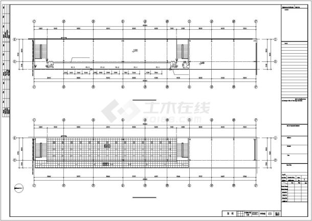 青岛某汽车零部件基地建设联合24米跨两层门式刚架厂房建筑结构图-图一