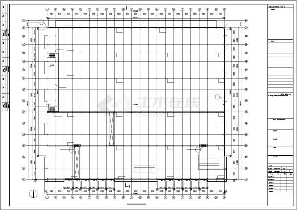 青岛某汽车零部件基地建设联合24米跨两层门式刚架厂房建筑结构图-图二
