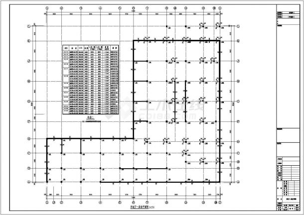 地下单层框架结构车库结构设计施工图-图二