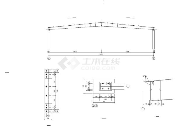 某29米跨单层钢结构厂房结构设计图-图二