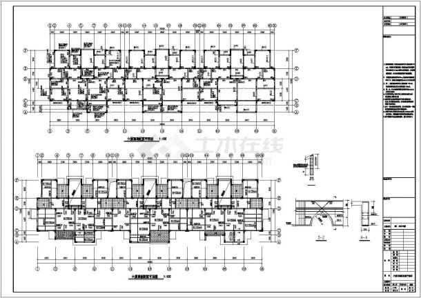 地上六层框架结构住宅楼结构施工图（坡屋顶）-图二