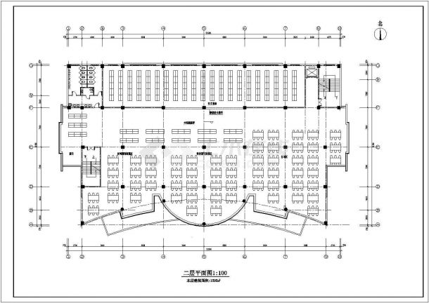 某地四层文化馆建筑cad设计图，共6张-图二