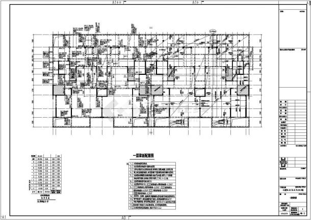 八栋八层剪力墙结构住宅楼结构施工图（地下二层）-图二