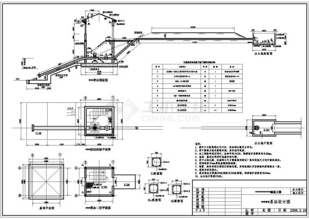 某工程立式离心泵站cad施工设计图-图一