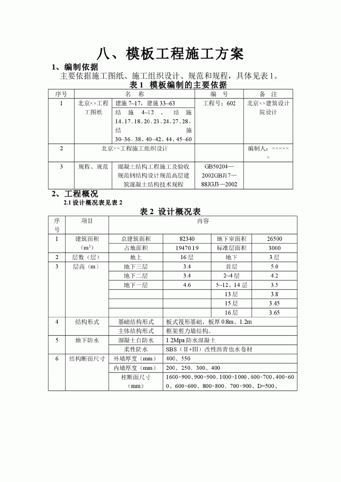 【北京】16层住宅楼模板施工方案_图1
