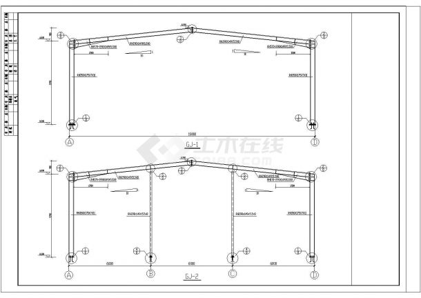 18x20m门式钢架结构标准厂房施工图-图一