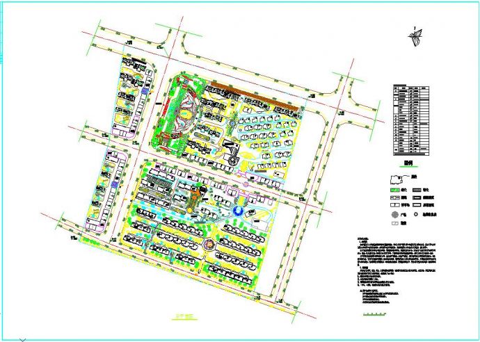 舒适宜居型住宅小区cad总体规划图_图1