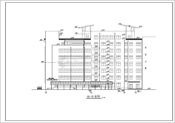 某城市七层坡顶旅社建筑设计施工图-图二