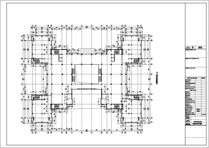 地上10层图书馆石材幕墙结构设计图（地下一层，桩基础）_图1
