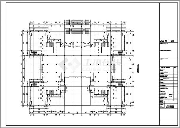 地上10层图书馆石材幕墙结构设计图（地下一层，桩基础）-图二