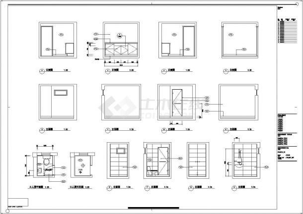 某精致样板房三层别墅室内装修设计CAD套图-图二