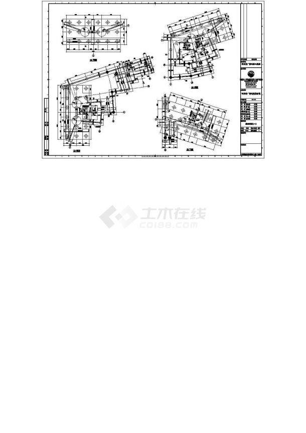 地上一层广播电视塔图纸（筏型基础，共26张图）-图二