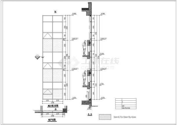  Curtain wall structure design drawing of a kindergarten (including calculation sheet) - Figure 1