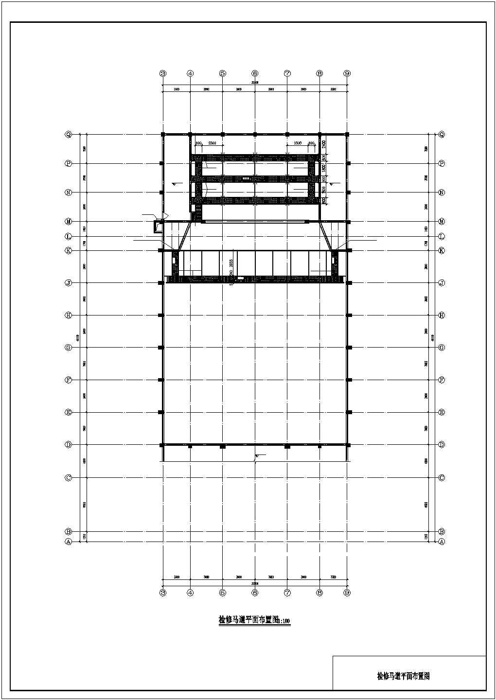 某演播大厅设备检修马道及吊顶钢结构图，共6张图