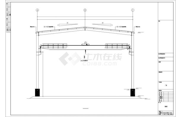 单层15米跨门式刚架结构厂房结构图（独立基础）-图一