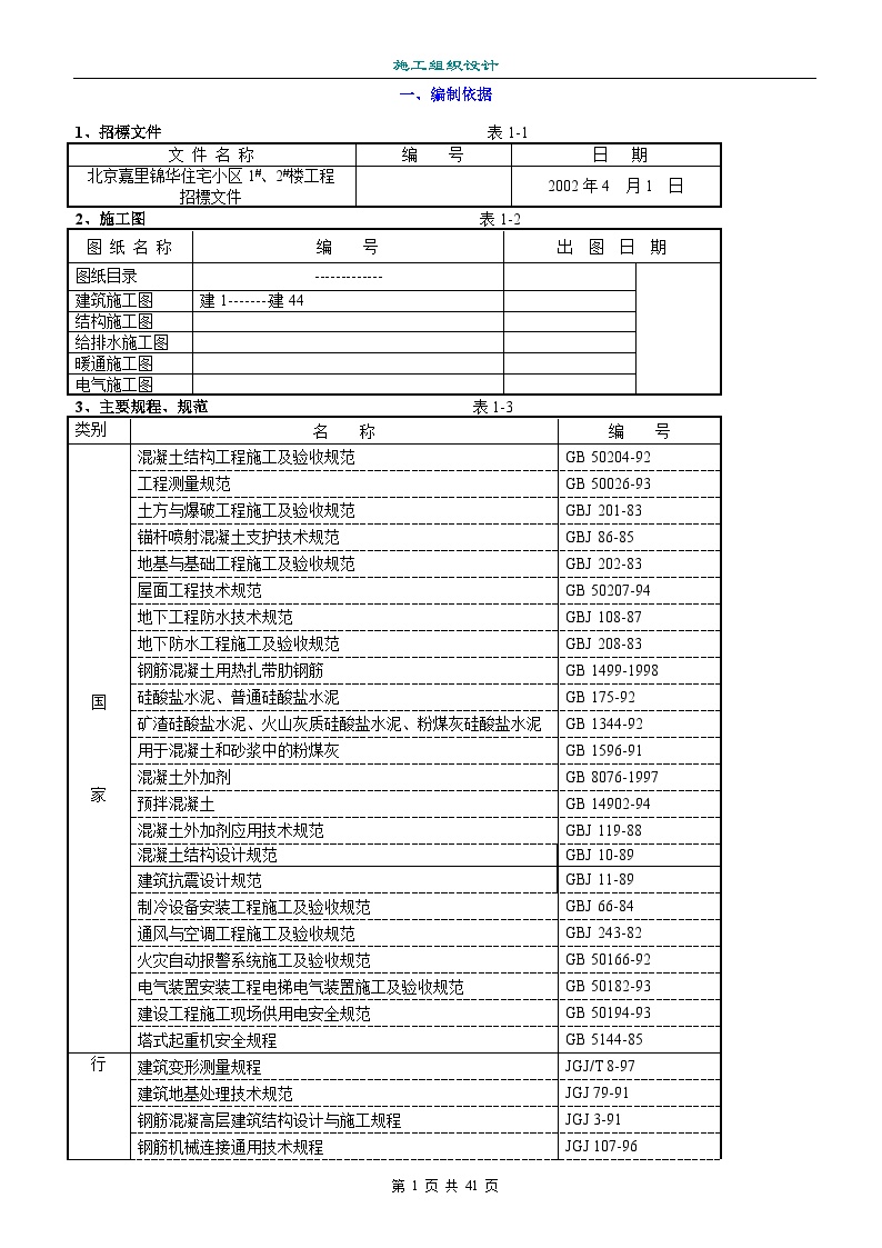 嘉里某华住宅小区1#、2#楼工程施工组织设计方案.doc-图一