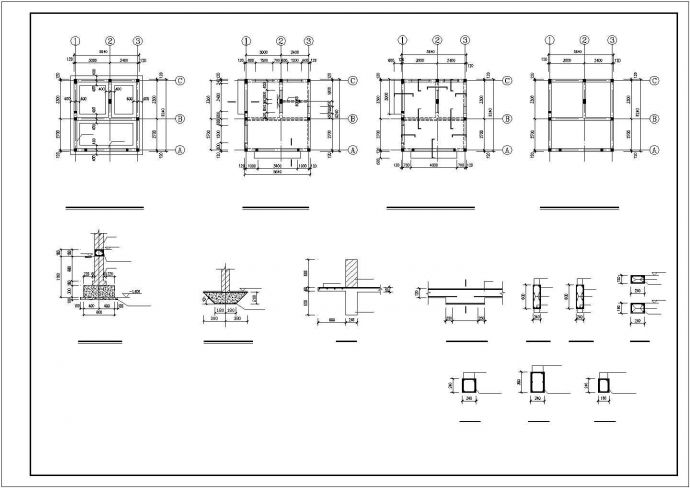 单层砖混门卫结构施工图（条形基础，共2张）_图1