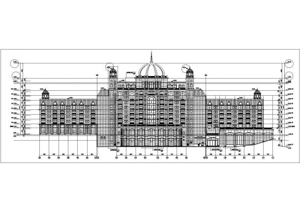 【黄山】9层框架结构五星级国际酒店建筑设计施工图（局部10层，含效果图）-图一