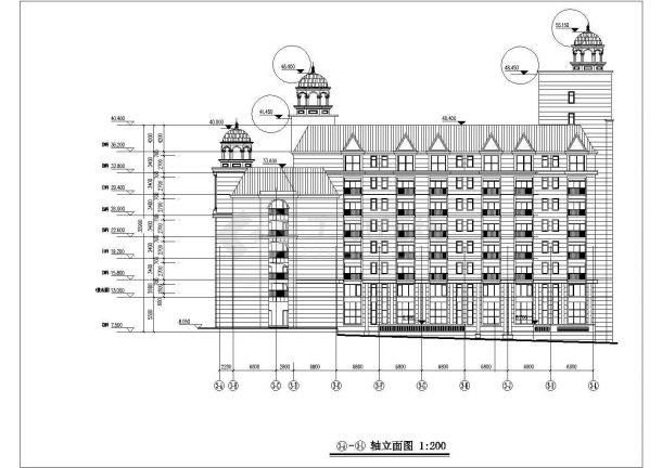 【黄山】9层框架结构五星级国际酒店建筑设计施工图（局部10层，含效果图）-图二