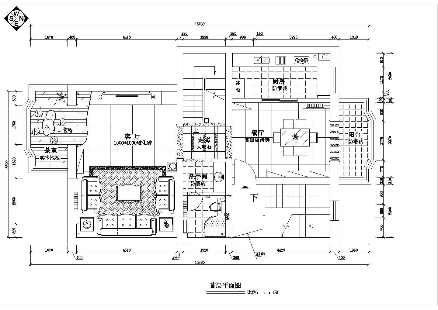 复式楼装修方案cad设计图