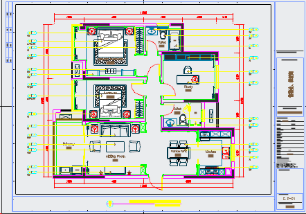115㎡法式新古典两室一厅样板房室内装修CAD施工图（含效果图）_图1
