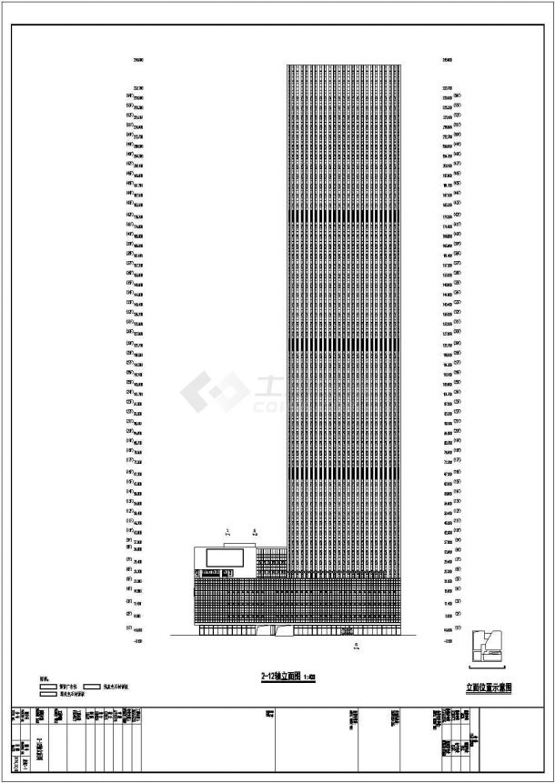 【天津】现代超高层沿街商业住宅楼全套建筑设计施工图（高度245米）-图一