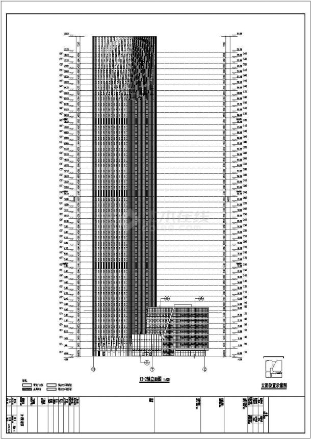 【天津】现代超高层沿街商业住宅楼全套建筑设计施工图（高度245米）-图二