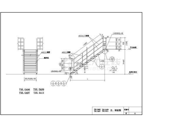化工设备操作钢平台爬梯和栏杆图（共18张图）-图一