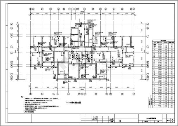 【安徽】33层剪力墙结构住宅楼结构设计施工图（平板式桩筏基础）-图一