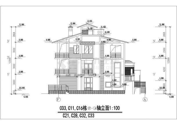 某三层别墅完整施工图-图二