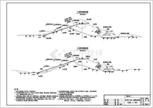 某地区水库大坝工程全套施工设计图纸-图二