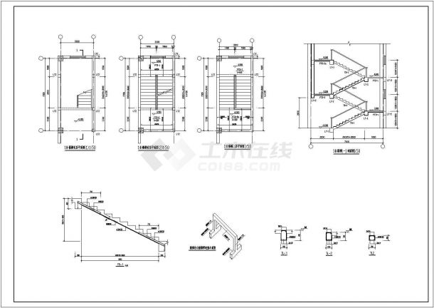 某三层框架结构展厅结构设计施工图纸（独立基础）-图二