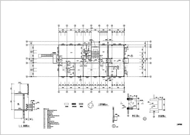 某贵族大学实验楼施工设计全套CAD图-图二