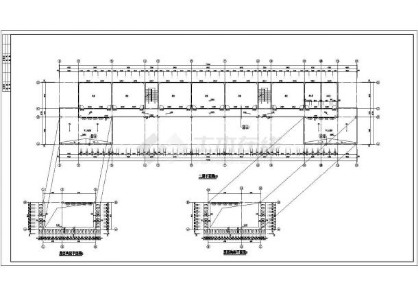 四层框架结构中学教学楼建筑cad施工图-图二