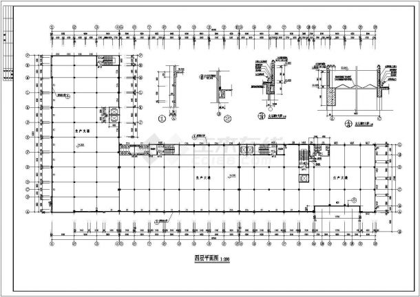 某公司生产大楼建筑施工图纸（共10张）-图二