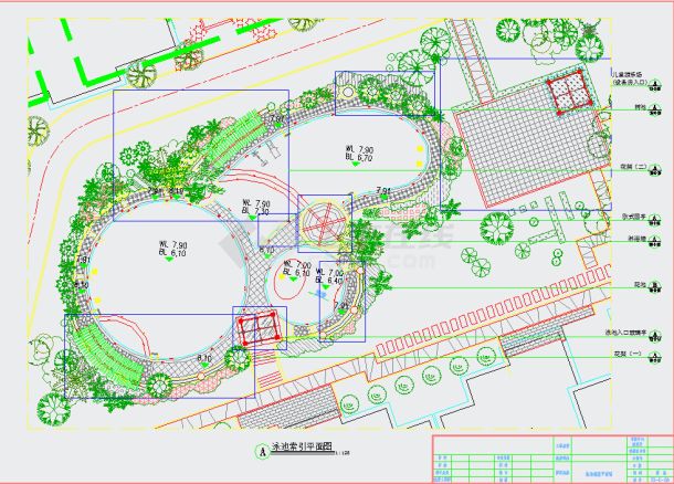 现代风格游泳池景观规划设计施工图-图一