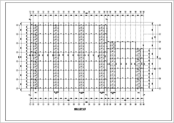 某31129㎡北方配送中心单层厂房结构图（总长250米）_图1