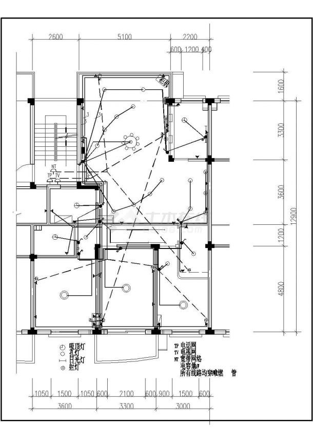 经典小户型家居装修范例cad施工图（带素材图块）-图二