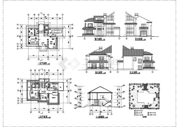10套自建别墅建筑方案图纸-图一
