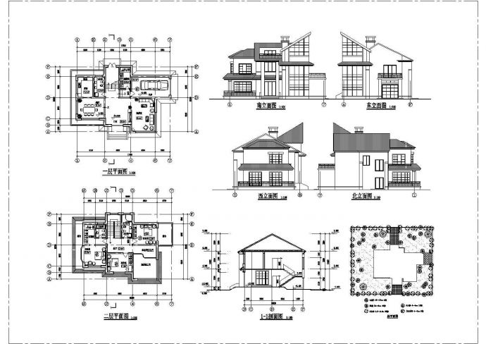 10套自建别墅建筑方案图纸_图1