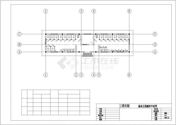 某砖混结构公园厕所建筑设计施工图（共6张图）-图二