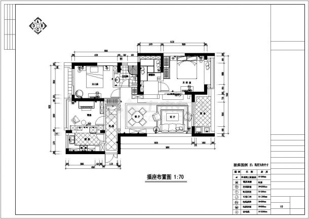 【杭州】北美风格两居室装修施工图（附带效果图）-图二