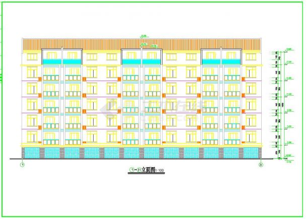 某单元式六层住宅楼建筑施工图（共13张图）-图一