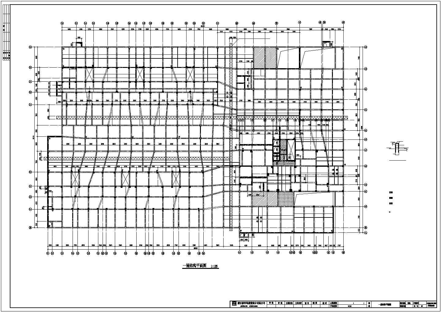 永嘉县某单层框架剪力墙结构地下室结构设计图
